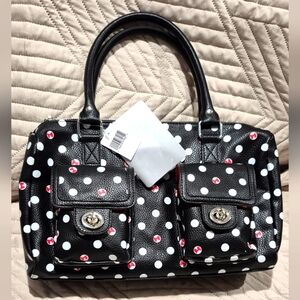 Polka Dot Minni Mouse Black Handbag